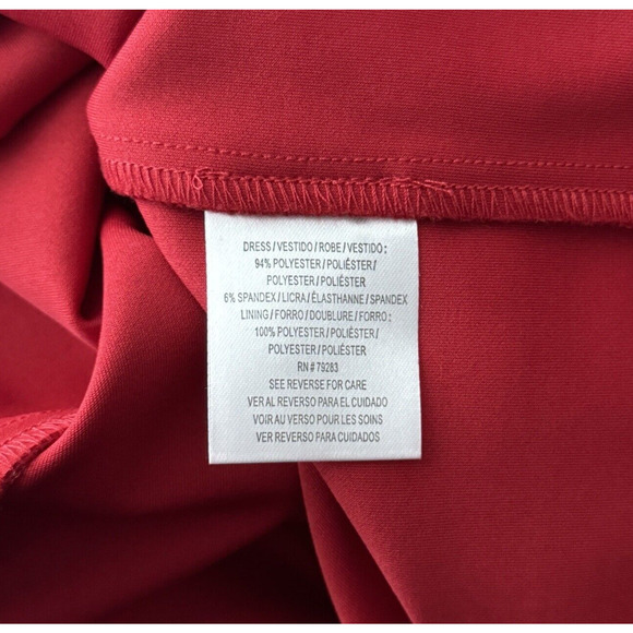 Alex Evenings Dress Women 8 Red Sheath Dress Bell Sleeve Business Party Cocktail - Picture 8 of 9